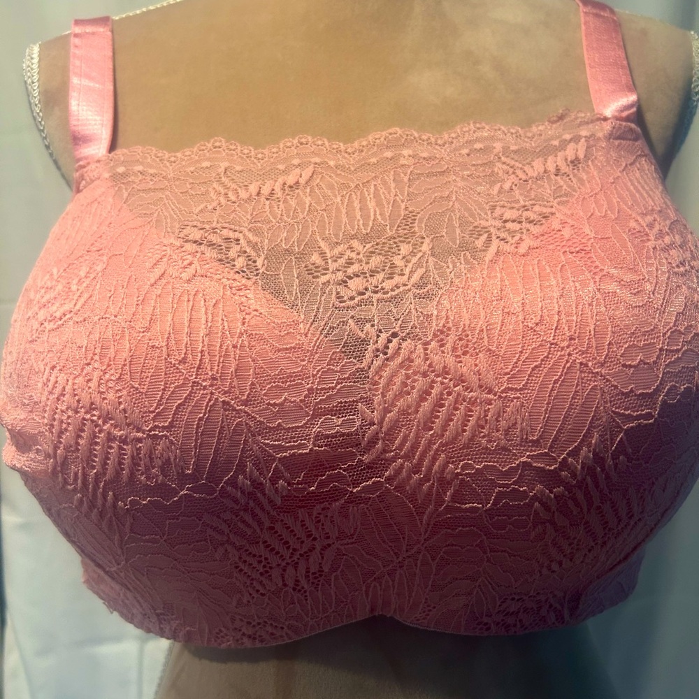 Honeylove Pink Full Coverage Bra with Lace